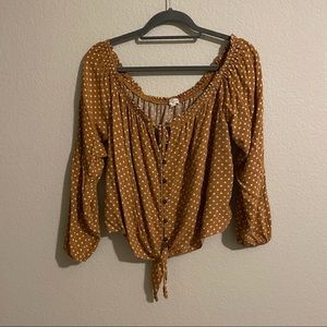 Burnt Orange Peasant Top